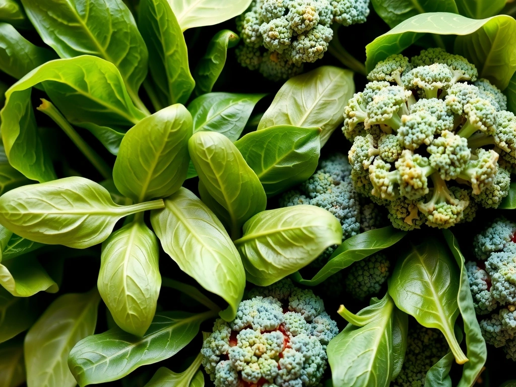 Verduras de hoja verde oscuro como espinacas y brócoli, ricas en Vitamina K